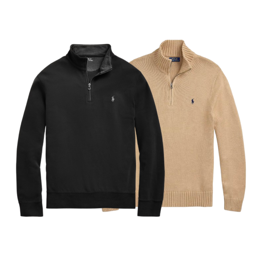 Mix Pièces Ralph Lauren Sweatshirt 1/4 Zippé Premium